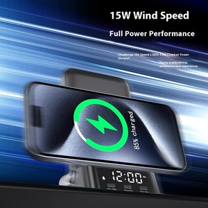 Chargeur sans fil 3-en-1 15W avec horloge de bureau multifonctionnelle et <span class=keywords><strong>base</strong></span> magnétique pour <span class=keywords><strong>iPhone</strong></span>, iPad, iWatch8 et support pour écouteurs - Product Image 4