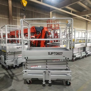 Plateforme élévatrice à ciseaux manuelle SJPT0407, hauteur de levage 7,6 m, travail aérien mobile, système entièrement hydraulique, capacité de charge 200 kg, poids total 630 kg - Product Image 3