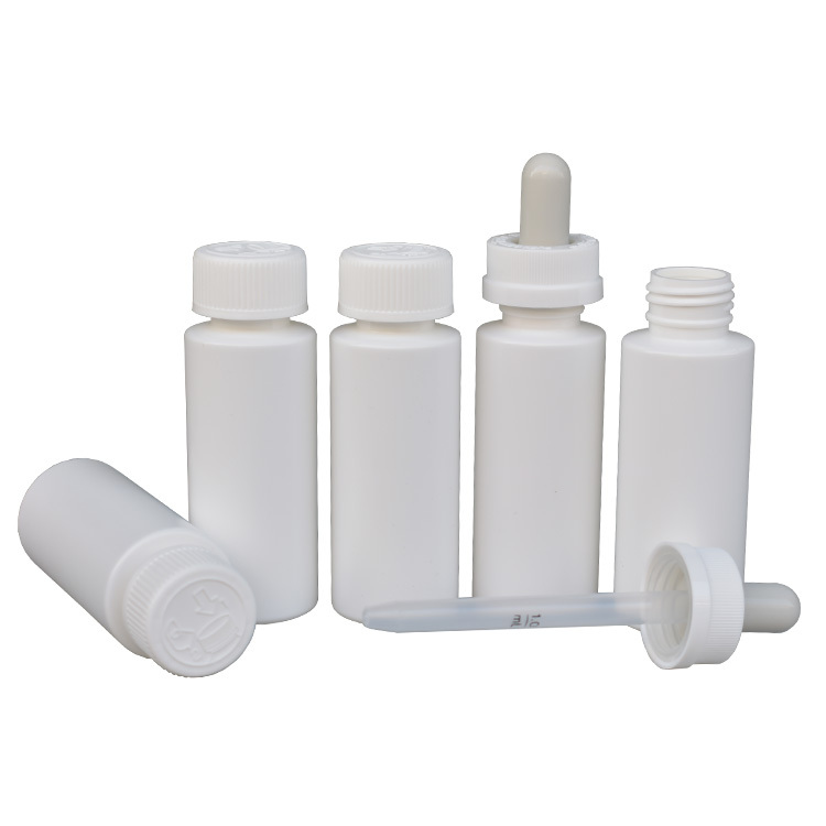 Empty 60 ml white child resistant cap HDPE plastic bottle for Kirkland minoxidil solution