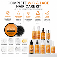 Kit d'installation de perruques avec logo personnalisé, colle à dentelle imperméable, spray fixateur, contrôle des bords, ensemble de soins capillaires pour femmes, vente en gros OEM ODM MOQ