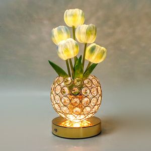 Lámpara de Noche de Tulipán Artificial, Lámpara Decorativa de Lujo, Lámpara de Noche para Dormitorio, Lámpara de Ambiente de <span class=keywords><strong>Cristal</strong></span>, Regalo de San Valentín - Product Image 3