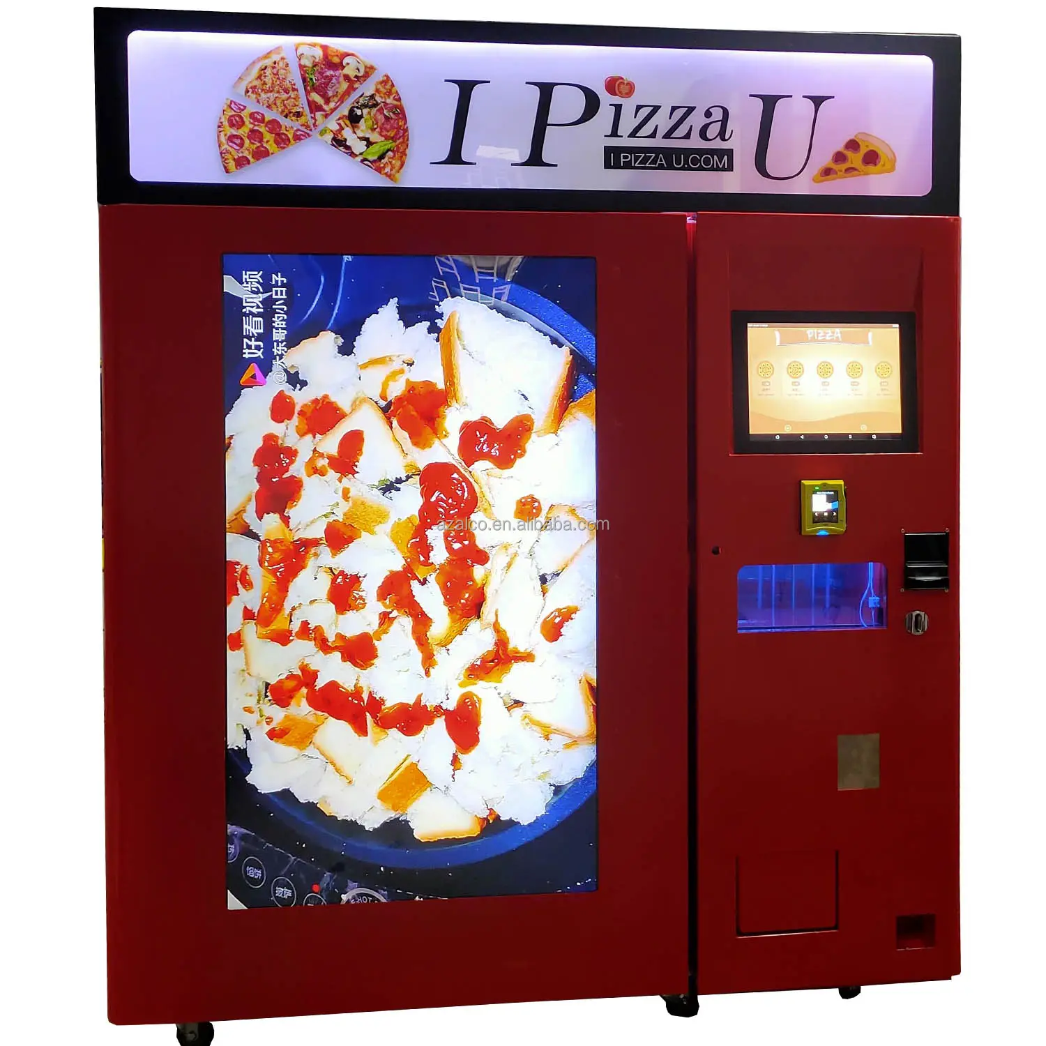 ベーキングシステム付きIPIZZAUピザ自動販売機は、コイン、紙幣、銀行カード、オンライン支払いですぐにピザの木製焼き味を販売します