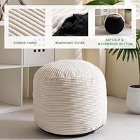 Pouf en mousse déchiquetée Pouf rond rembourré Tabouret en velours côtelé