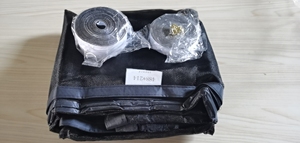 Rideau de porte de <span class=keywords><strong>garage</strong></span> moderne en fibre de verre magnétique noir, maille, 16,3 x 7,15 pieds, 2 voitures, ignifuge et lavable - Product Image 5