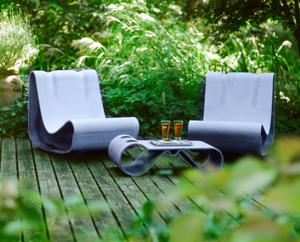 Outdoor <b>Garden</b> Concrete Side Table Irregular Ring Design Manufacturer Custom Processing - Product Image 1