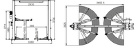 Plateforme élévatrice hydraulique double cylindre Reach RH-C4000ES pour lavage de voitures et stationnement, deux poteaux, capacité 4 tonnes, garantie 1 an, certifiée CE