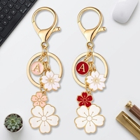 Nouvelle Tendance 2026 : Porte-clés Femme Personnalisé en Alliage de Zinc Émaillé, Forme Fleur, avec Fermoir Mousqueton et Initiale Imprimée, Motif Dessin Animé