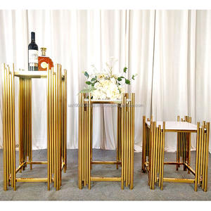 FURUN Usine Directe Gâteau En Métal Plinthe Stand Moderne Pilier Carré Cylindre Dessert Table pour Mariage Événement Décor - Product Image 1