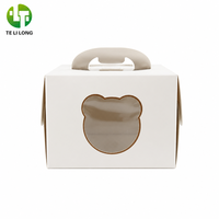 Boîtes d'emballage pour gâteaux et desserts en carton blanc transparent de qualité alimentaire avec poignée, impression personnalisée en gros