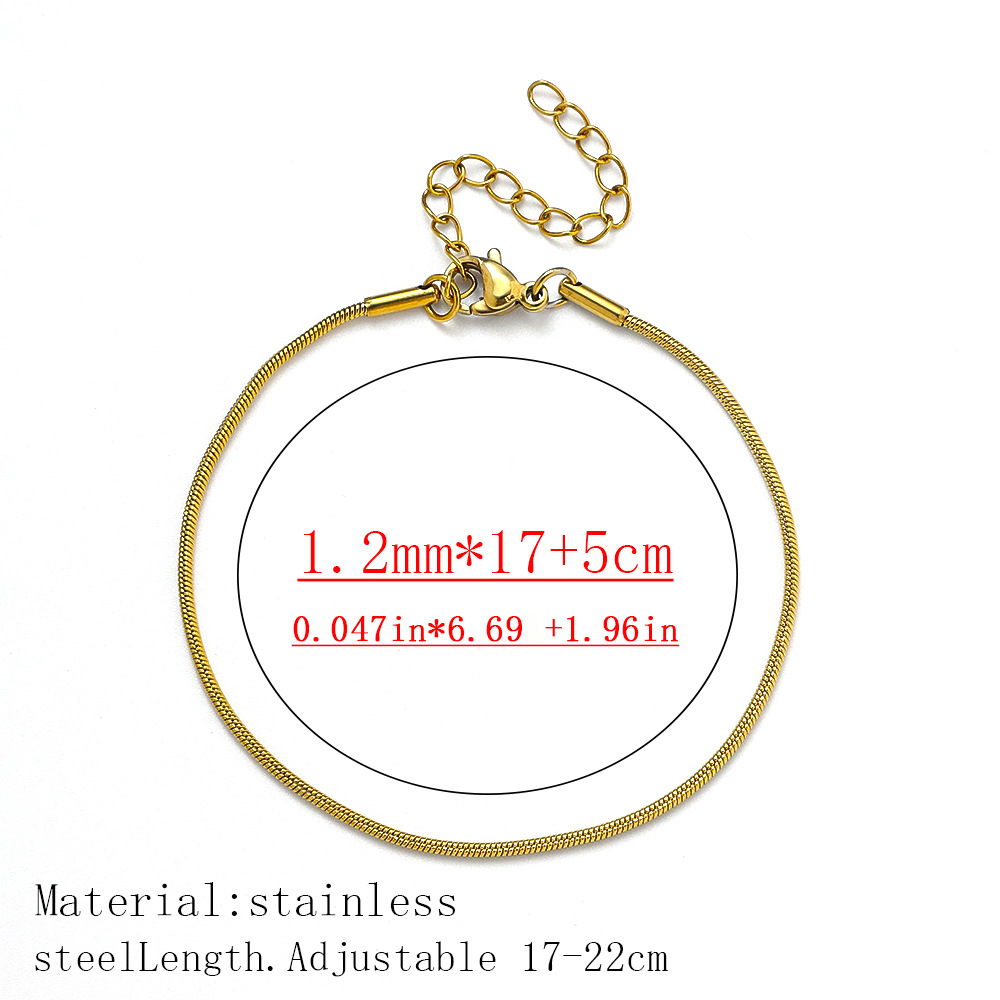 Round snake-gold-12mm wide