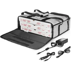 Large Capacity Waterproof Insulated Warmer Food Carry Electric Heated Pizza Delivery Bags