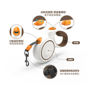 Correa retráctil automática personalizada para cachorros, correa para caminar con patrón sólido, retractor grande para perros de estilo lujoso, correa para gatos y perros al por mayor - Product Image 1