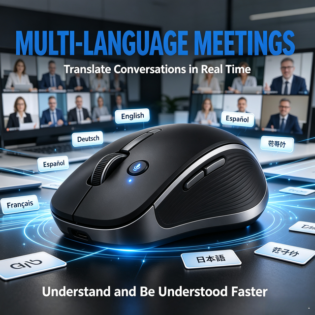For AI Smart Mouse Instant Cross-Language Translation Auto Meeting Key Points Extraction PPT Generation OCR Function Mouse.