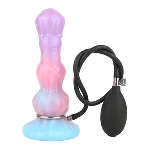 Perles anales gonflables en silicone, design alien, faux dilatateur de pénis pour adultes - Product Image 2