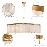 Lustre suspendu moderne de style nordique de luxe en marbre, réglable en hauteur, design créatif pour salon et salle à manger