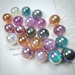 Cuentas acrílicas de arena de río y Estrella, Agujero recto Chapado en Color, cuentas redondas DIY para fabricación de joyas, llavero, bolsa, accesorios de dijes - Product Image 3