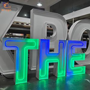 Lettre de chapiteau LED colorée personnalisée pour mariage anniversaire grande ouverture bâtiments de fête bureaux magasins - Product Image 2
