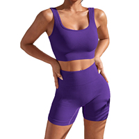 Ensembles de sport personnalisés colorés et doux pour femmes, sous-vêtements de fitness, vêtements de musculation, vêtements de yoga, en nylon sexy sans couture