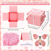 Boîte cadeau rigide personnalisée de luxe en matériaux recyclés avec fermeture magnétique pour la décoration de fête d'anniversaire, design papillon volant