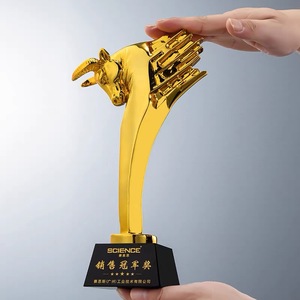 Trofeos de Cristal de Resina, Premios de Oro, Plata, Bronce, León, Águila, Caballo, Ganado, Regalos de Bienvenida de Madera, Impresión UV de Seguro, Año 2017 - Product Image 6