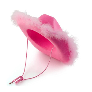 Chapeau de Cowboy Rose Chapeaux de Cowgirl <span class=keywords><strong>Rodéo</strong></span> Princesse Dress-Up Enterrement de vie de jeune fille Halloweens & Play Costume - Product Image 3
