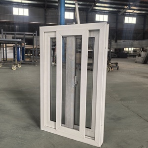 Châu âu chất lượng tốt nhất đôi cửa sổ PVC thời tiết lạnh thiết kế hiện đại trượt uPVC Homes uPVC trượt cửa sổ - Product Image 1