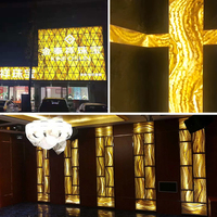Dalles de pierre artificielle translucide durables, motifs de couleurs riches, imperméables, réparables, taille personnalisable, comptoirs de bar contemporains