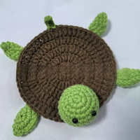 Nouveaux sous-verres en crochet faits main en forme de tortue, tapis résistants à la chaleur en acrylique, motif tortue de mer mignonne tricotée à la main, design moderne style ferme