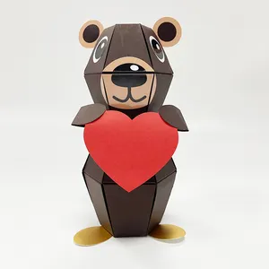 중국 디자인 사용자 정의 귀여운 동물 곰 깜짝 팝업 종이 3D 동물 장난감 포장 포장 부품