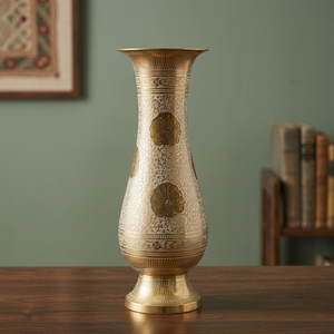 Elegant Handmade Gold Plated Brass Vase Embossed Peacock Design Irregular Shape Wedding Home Decoration Artistic Centerpiece - Product Image 2