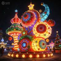 Décoration de renne rougeoyante faite à la main de qualité supérieure-Lanterne de renne LED pour décoration extérieure de Noël e