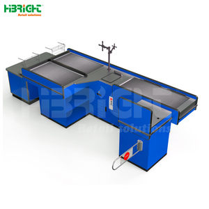 เคาน์เตอร์บริการเหล็กดีไซน์ใหม่ ทนทาน สำหรับเชิงพาณิชย์ เคาน์เตอร์คิดเงินซูเปอร์มาร์เก็ต - Product Image 5