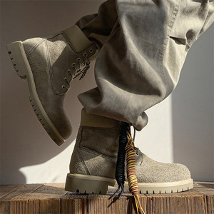 Stivali da Lavoro in Pelle Scamosciata, Stile Hiker, Modello Martin a Collo Alto per Uomo e Donna - Product Image 5
