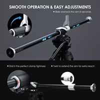 RAUBAY Bras d'extension de trépied, bras de perche horizontal fixe pour photographie aérienne, en alliage d'aluminium robuste, compatible avec