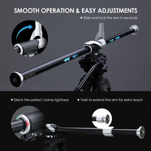 Bras d'extension pour trépied RAUBAY, bras fixe horizontal pour la photographie aérienne et de dessus, en aluminium robuste - Product Image 2