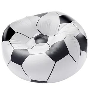 factory customized vinyl inflatable soccer ball bean bag chair durable plastic blow up football single lazy sofa furniture