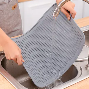 Tableware Drying Pad Water Draining Pads Non-Slip Fast Drainage Dish Drying For Kitchen Sink High Sale Silicone Faucet Mat