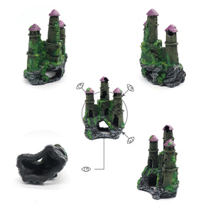 Decoración Vintage para Acuarios, <span class=keywords><strong>Cueva</strong></span> Escondite de Resina con Forma de <span class=keywords><strong>Castillo</strong></span> para Peceras, Adorno Realista de Ruina de Piedra - Product Image 6