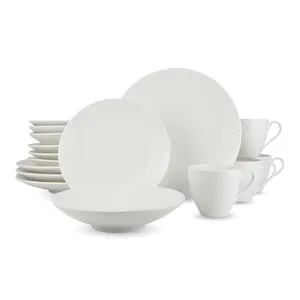 16 pcs Ceramic kitchen Dinner Dish sets Plate Rice Salad Noodles Bowl Soup Plate Set Ceramic Dinnerware dinner sets