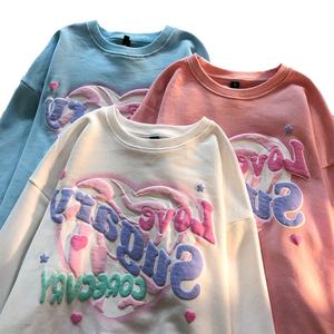 Fabricants de vêtements – Sweat-shirt japonais personnalisé en mousse 100 % coton, col rond de haute qualité, impression 3D en relief, sweat à capuche - Product Image 2