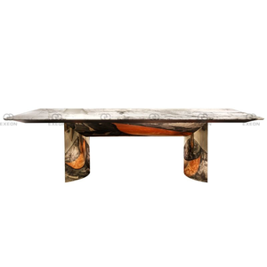 Light Luxury Luxury Design Rectangular Marble Dining Table Set Home Dining Room <strong>Furniture</strong> - Product Image 1