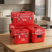 Distributeur de fournitures hôtelières, baril isotherme rectangulaire en acier inoxydable pour l'extérieur, conteneur alimentaire extra large 15-25-35-50L, lot de 4 pièces