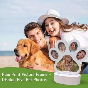 Cadre photo en bois en forme de patte, présentoir de table personnalisé pour animaux de compagnie, cadre en bois fait main, orientation horizontale - Product Image 3