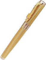 Jinhao 1200 luxe chinois Style bureau Premium cadeau doré tête de Dragon stylo pince calligraphie stylo à encre avec motif de sculpture