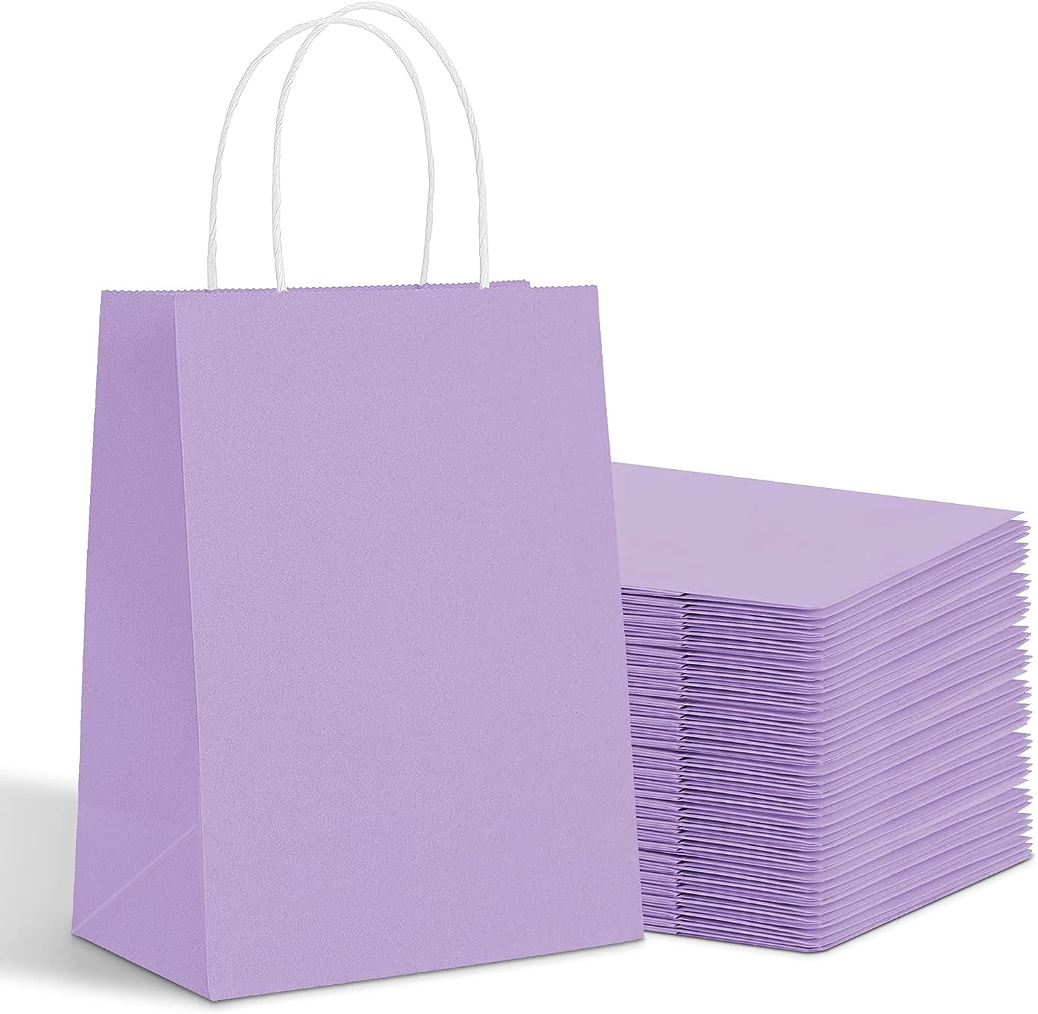 Wholesale Customized Design Recycled Kraft Paper Gift Bags with Hand Length Handle Screen Printing for Clothing & Shoes Purple