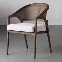 Fauteuil BST Nordic moderne en bois d'hévéa avec dossier, chaise de salle à manger et de négociation pour hôtel, gîte et club