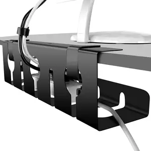 台式电缆桥架组织器下的电缆管理立式办公桌用坚固的台式电缆架