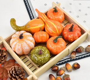 Pafu raccolto caduta festa del ringraziamento accessorio piccolo carino realistico <span class=keywords><strong>zucca</strong></span> 12pcs artificiale mini zucche per la decorazione - Product Image 4