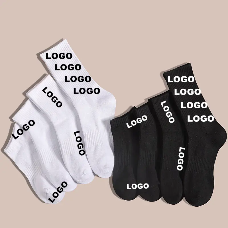 Customize Socks Packaging 360 Sublimation Polyester Embroidery Printing Compression Sports Ankle Crew Socks Custom Socks Men