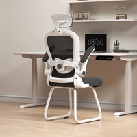 Chaise de Direction Ergonomique 2024 au Design Moderne pour Maison/Bureau, Fauteuil de Direction Commercial à Dossier Bas, en Tissu et Maille, Pivotant et Inclinable, avec Piétement Chromé